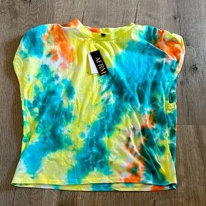 🔥 AFRM sleeve less tie dye shirt crop women’s size medium